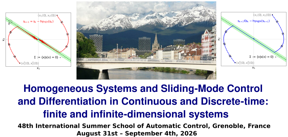 Sliding-Modes and Homogeneity in Control, Observation and Differentiation, for Finite and Infinite Dimensional  Systems>